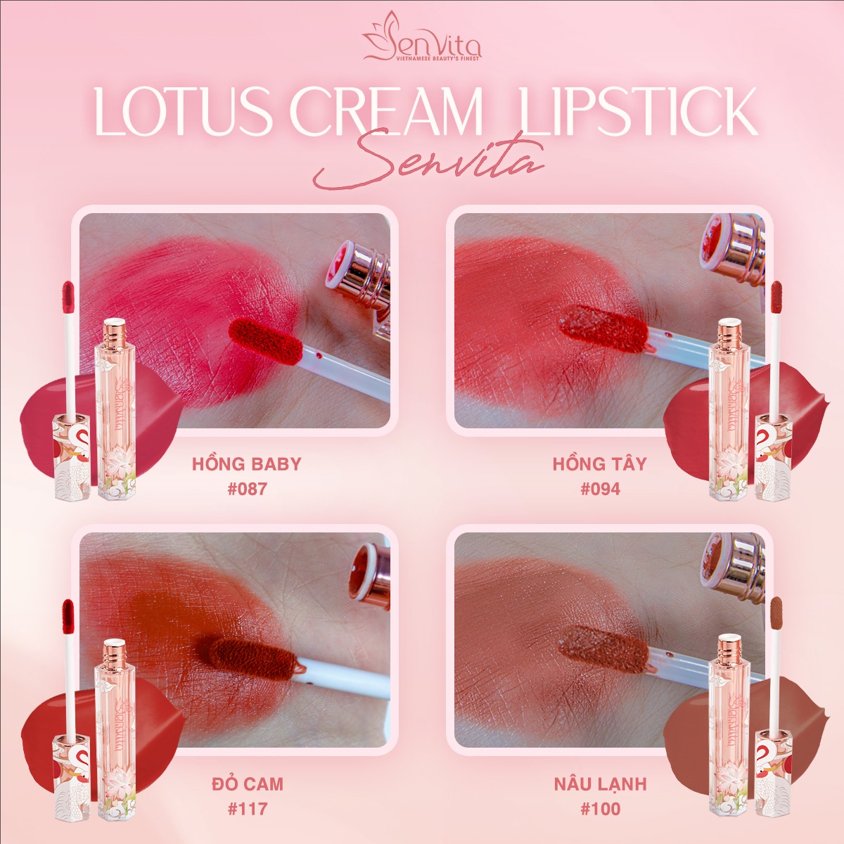 4 sắc son Lotus Cream Lipstick khiến mọi cô nàng "mê mẩn"