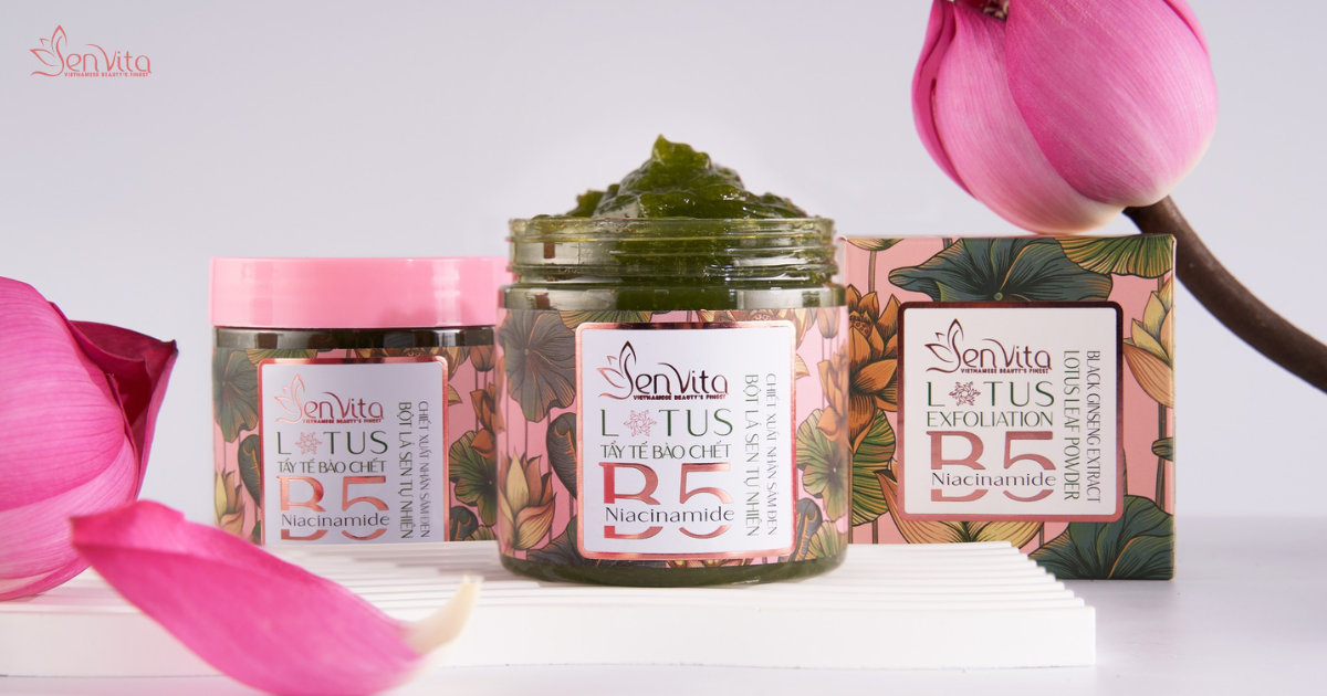 Senvita Lotus Exfoliation với chiết xuất hoa sen tinh khiết mang đến trải nghiệm tẩy tế bào chết an toàn và hiệu quả