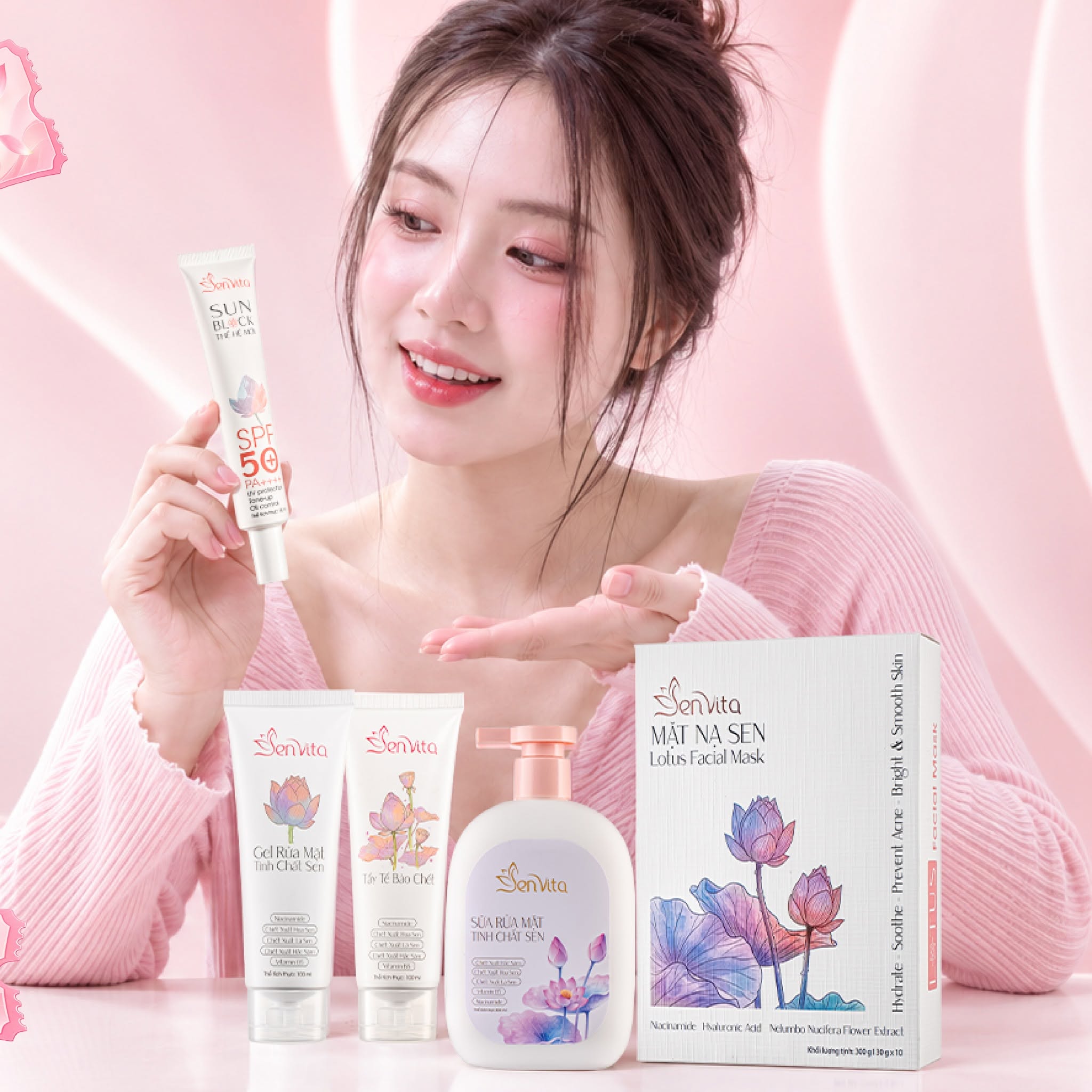 Bộ sản phẩm chăm sóc da dịu lành chiết xuất từ thiên nhiên của thương hiệu Senvita
