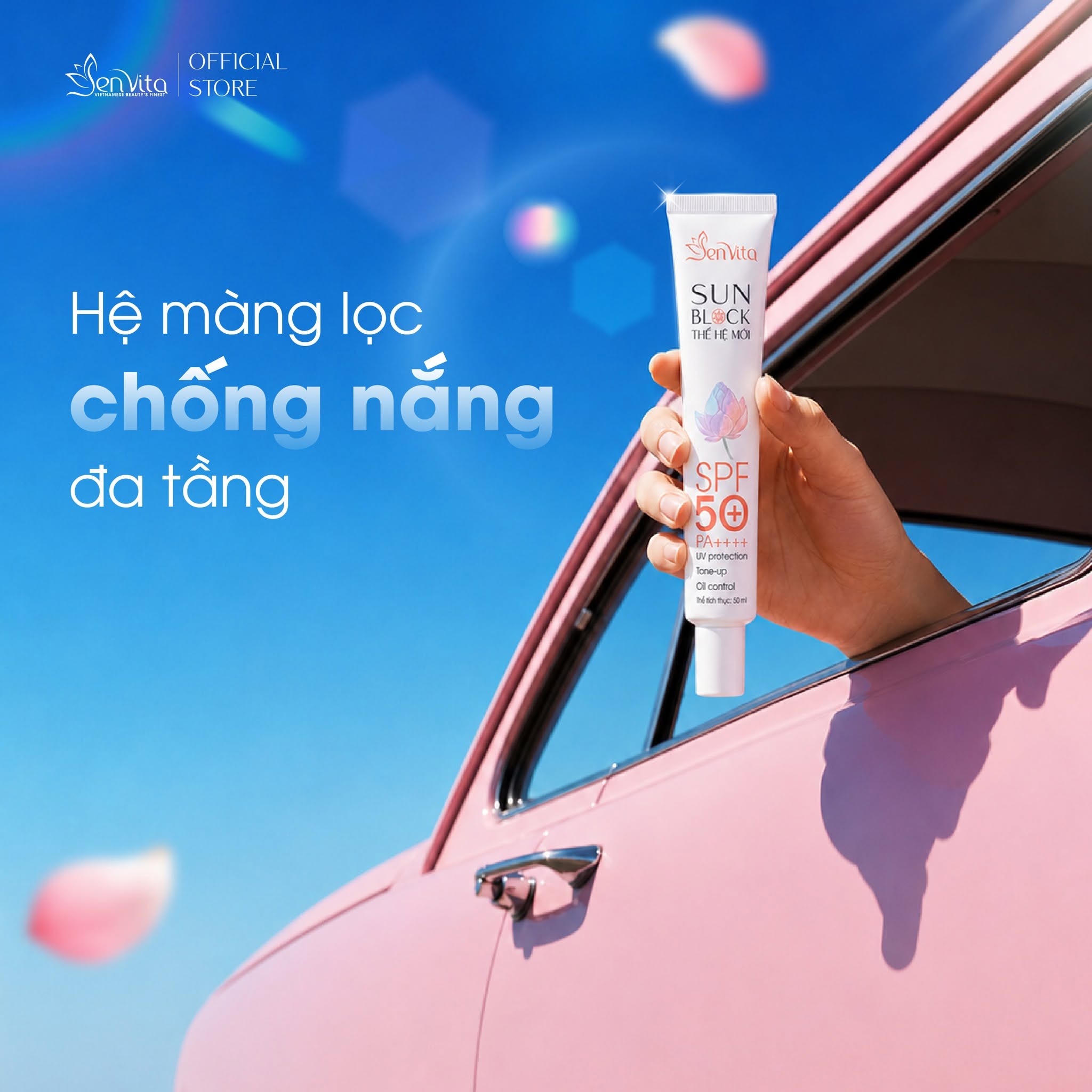 Hệ màng lọc chống nắng đa tầng của kem chống nắng Senvita Sunblock SPF50+ PA++++ bảo vệ da toàn diện